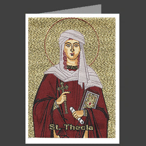 St Thecla Tapestry Icon Greeting Card With Envelope