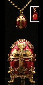 Faberge Style Enamel Egg Set