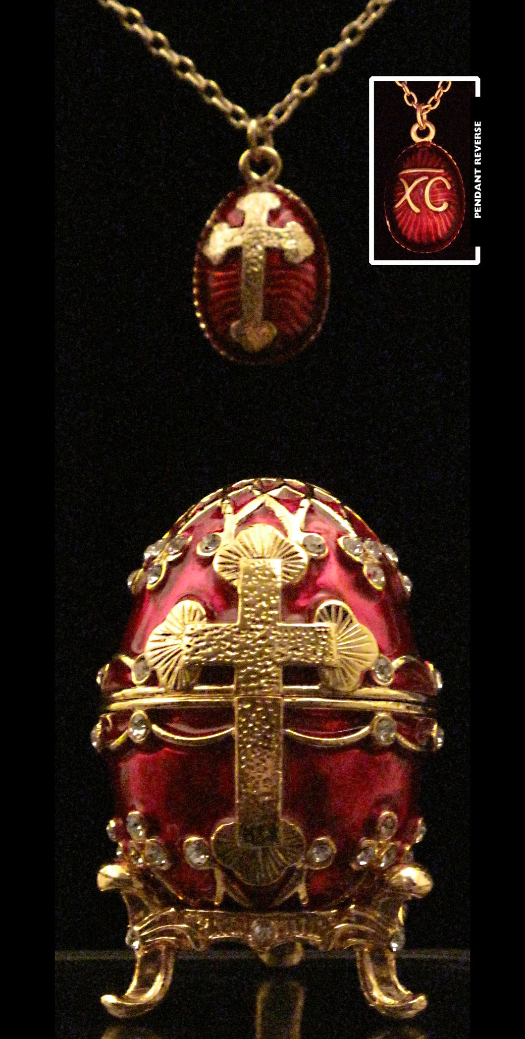 Faberge Style Enamel Egg Set