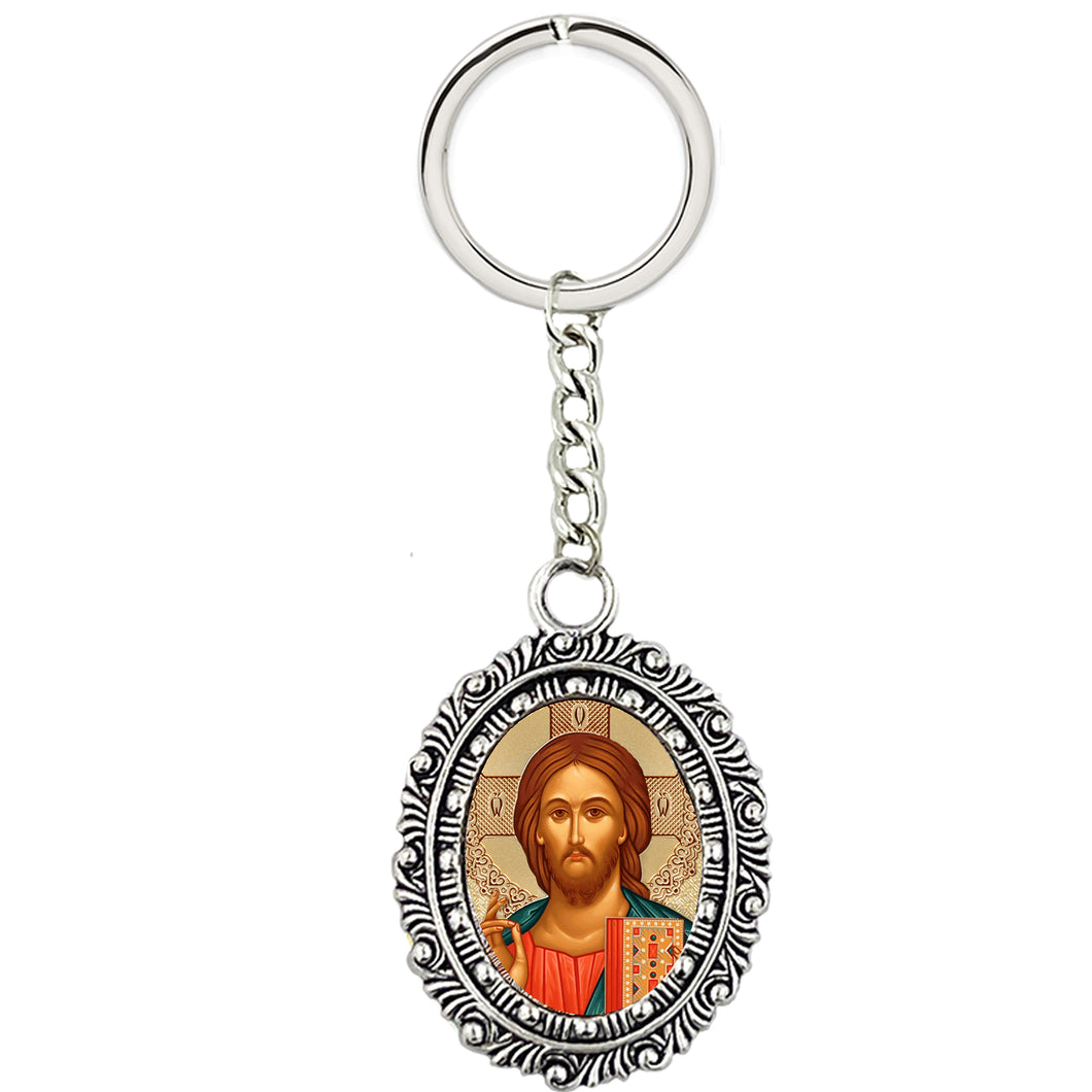 Byzantine Icon Christ The Teacher - Key Chain 4 1/4 Inch