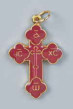 1 " Pendant Budded Cross Pink