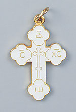 1 " Pendant Budded Cross White