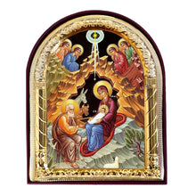 Load image into Gallery viewer, Arched Traditional Byzantine Icon of the Nativity
