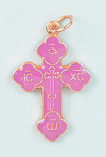 1 " Pendant Budded Cross Pink