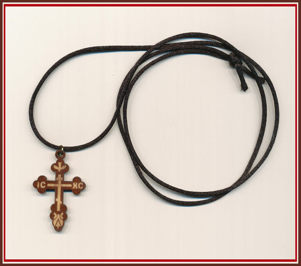 Orthodox Cross Necklace on a Rope Budded