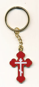 Orthodox Metal Budded Cross Keychain